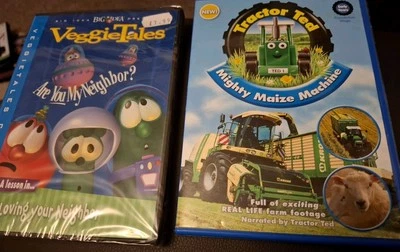 Veggie tales & tractor Ted, are you my neighbour & mighty maize machine dvds - Image 1 of 4