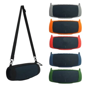 Silicone Protective Shoulder Strap Case Cover for JBL Charge 5 Bluetooth Speaker - Picture 1 of 15