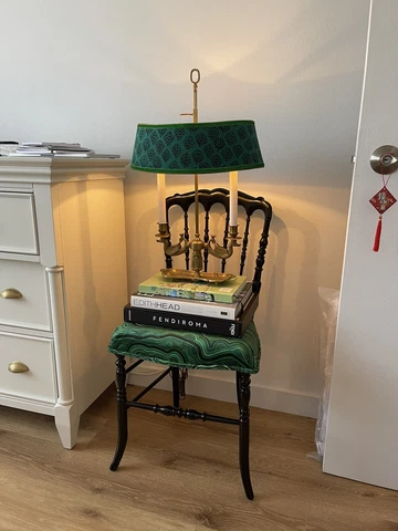 Antique French Chiavari Malachite Chair Cover