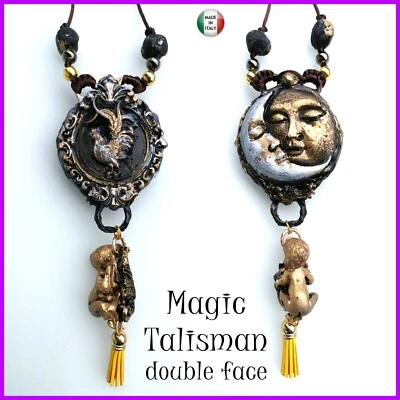 schmuck anhänger talisman amulett herren damen sonne mond hahn gold silber schwarz - Bild 1 von 4