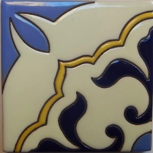 Mexican Tiles High Relief Ceramic Cuerda Seca Malibu Santa Barbara Tiles CS-71 - Picture 1 of 2