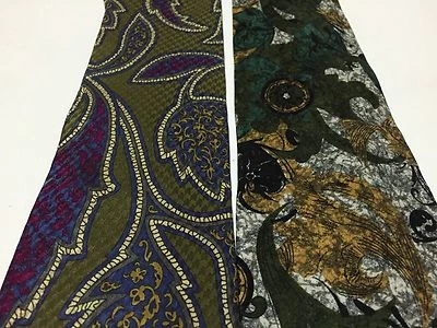 Cellini (2) 真丝领带佩斯利千鸟格绿色紫色蓝色金色灰色USA1027 — 第 1/4 张图片