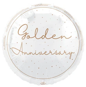 50th Golden Wedding Anniversary Balloon Foil Party Decoration Happy Anniversary - Picture 1 of 2