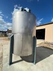 2000 Gallon Stainless Steel Mixing Tank 12’H X 80”Dia  , 8’ side wall 3HP Mix