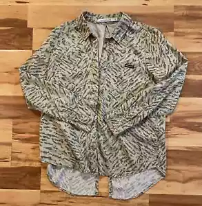 Calvin Klein Jeans Blouse Women's Camouflage Button Down Long Sleeve Small - Picture 1 of 6