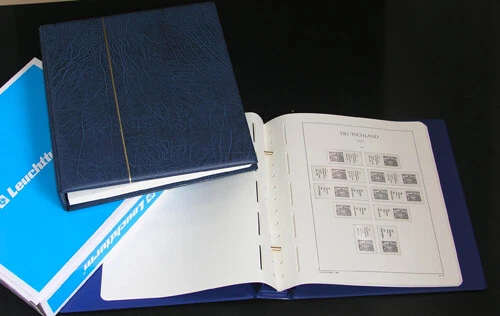 Leuchtturm Briefmarkenalbum Berlin 1948-1990 – Mit Klemmtaschen, Drehstabbinder & Schutzkassette | Blau