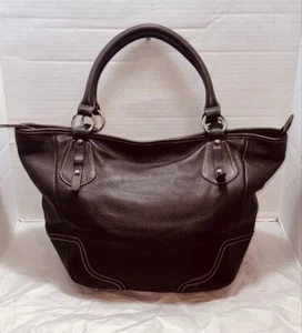 Vintage Barney’s New York Genuine Leather Brown Slouchy Hand Shoulder Bag Purse - Picture 1 of 13