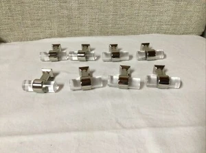 Lot 8 Acrylic Lucite w/Polished Chrome Cabinet T Bar Drawer Door Pulls - Picture 1 of 12
