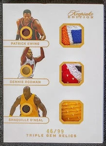2024 #46/99 Shaquille O'Neal Pat Ewing D Rodman Patch NBA Keepsake SP Card #393 - Picture 1 of 2