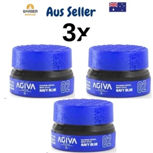 3x Agiva Styling Aqua Wax 02 Ultra Strong Navy Blue 155ml (New Packaging) - Picture 1 of 2
