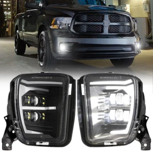 2x Bumper LED Fog Lights for 2013 2014 2015 2016 2017 2018 Dodge Ram 1500 Pickup - Picture 1 of 15