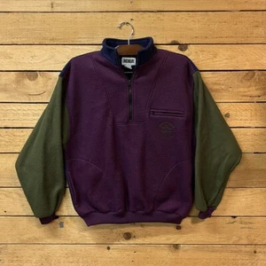 Vtg 90's Unionbay Colorblock 1/4 Zip Hiking Outdoor Pullover Fleece Sweater SZ S - Picture 1 of 10