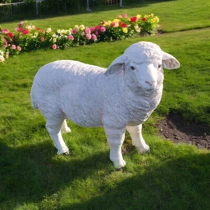 Sheep Garden Ornament Statue Realistic Weather Resistant Fast Shipping Outdoor - Picture 1 of 1