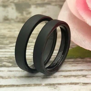 4mm TUNGSTEN Wedding Rings, Personalize Engrave Tungsten Ring Skinny Rings - Picture 1 of 2