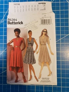 Vestido para damas Butterick 6204 ajustado, patrón de corpiño envolvente falso sin cortar tallas 6-14 - Imagen 1 de 9