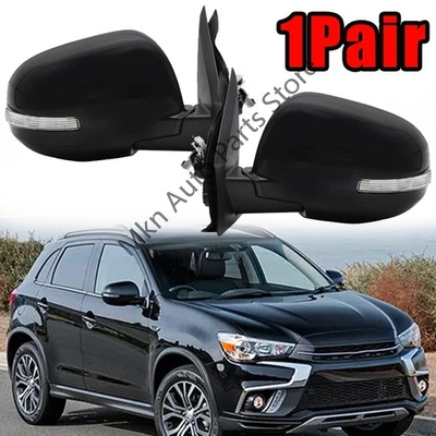 2Pcs For Mitsubishi Outlander Sport ASX 2014-2019 Rearview Mirror Black 9Pin - Image 1 of 4