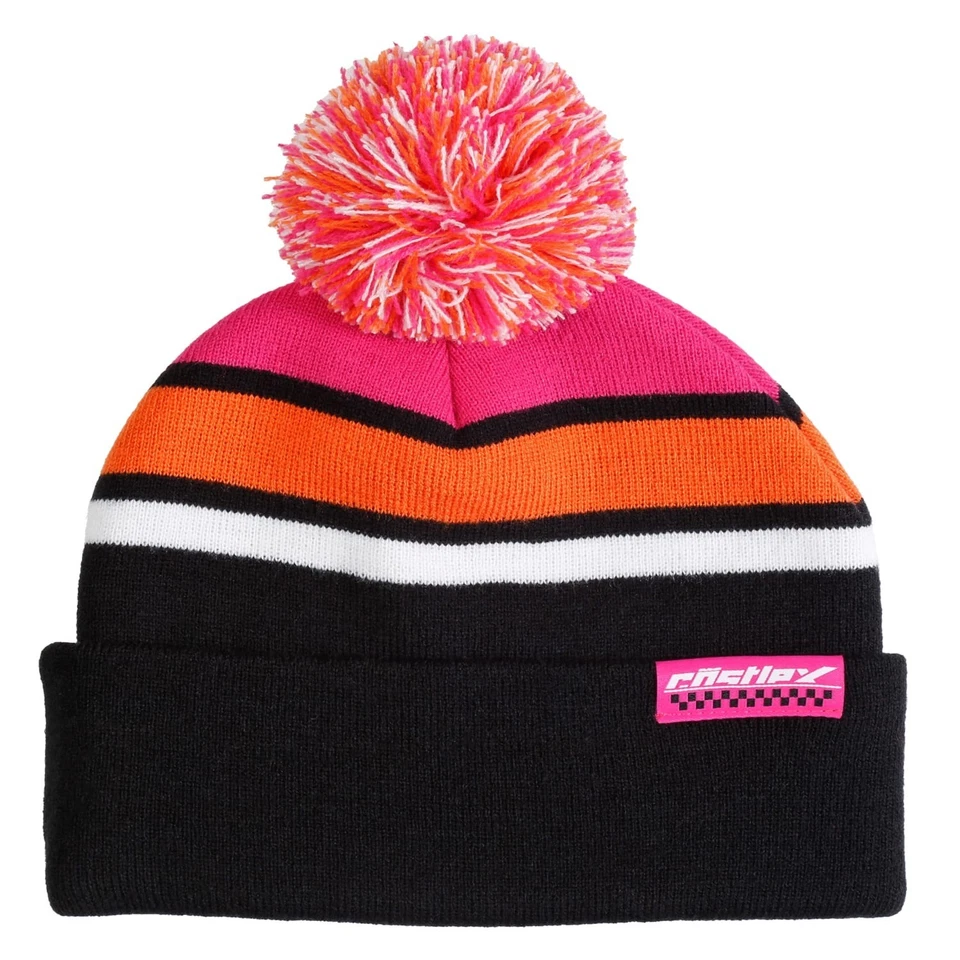 SOMBRERO GORRO CASTLE X ADULTO POM VIVO -Negro/Rosa/Naranja - TALLA ÚNICA - NUEVO Foto 1 de 1