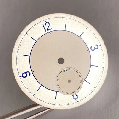 30,9 mm ST1701 esfera de reloj 6 en punto subesfera color plata/beige esfera de reloj pulsera Foto 1 de 4