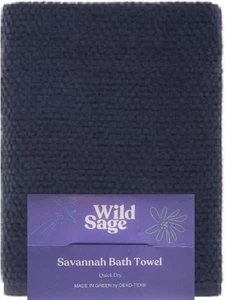 3 Badetücher Bijou Blau Wild Salbei Savanne Schnelltrocknend 90% Baumwolle 30"x54" - Bild 1 von 4