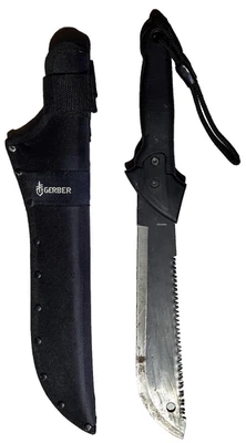 Cuchillo machete Gerber Gator Jr hoja y funda de acero al carbono de 10" 18,5" en general Foto 1 de 4