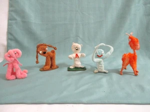 Lot Vtg Pipe Cleaner Pets Ani, Elephant, Dog, and Bear google eyes. - Picture 1 of 5