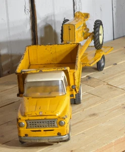 VINTAGE TRU SCALE YELLOW INTERNATIONAL DUMP TRAILER TRACTOR SET - Bild 1 von 16