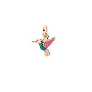 Ciondolo Dodo Colibrì Oro Rosa 9kt Smalto DMC5008_COLIB_EMX9R Charm Uccello - Imagen 1 de 3