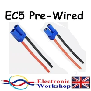 EC5 Conectores Pre-Cableado Coleta 10cm 30cm 12AWG Macho Hembra Lipo Cable RC Bicicleta - Imagen 1 de 11
