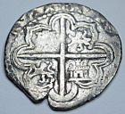 1556-98 Philip II Spanish Mexico Silver 1 Reales Antique 1500s Colonial Cob Coin