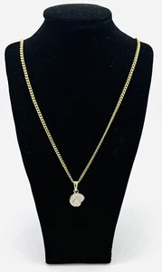 Modeschmuck Damen Kette mit Anhänger, Muschel, Zirkonia, 75 cm lang. - Bild 1 von 2