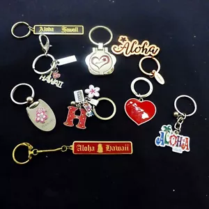 Nice vintage Hawaii keychain lot key fob holder flower aloha - Picture 1 of 6