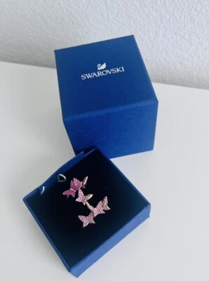 New Swarovski Lilia Ring set of 3 Butterflies rhodium-plated Size 55/7 - Image 1 of 4