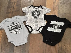 Las Vegas Raiders NFL Baby Comics Team Color 3- Pk Bodysuit Set - NWT - Picture 1 of 9