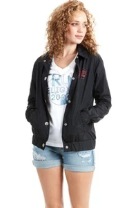$239 Designer Rare TRUE RELIGION Women's Coach Windbreaker Light Jacket S - Picture 1 of 4