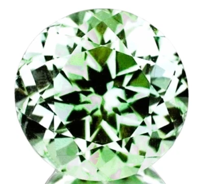 PRASIOLITE GREEN AMETHYST ROUND CUT GEM BRAZIL FACETED GEMSTONE NATURAL LOOSE AA - Image 1 of 4