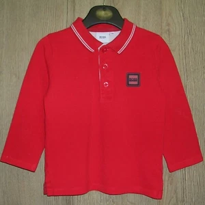 Hugo Boss Niños Rojo Jersey Algodón Polo Top L/S Camiseta Top Edad 12-24 Meses 86cm - Imagen 1 de 5