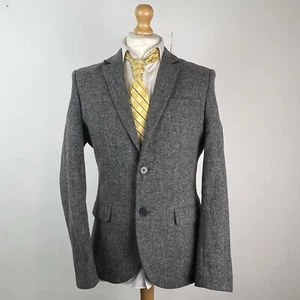 Jack Wills Moon Tweed Blazer Jacket Men's 38R Light Grey Country Sporting - Picture 1 of 14