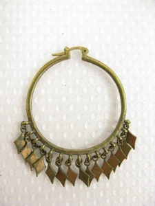Single Copper Brass Diamond Dangle Earring - Picture 1 of 3