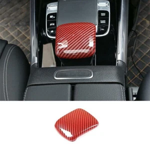 Red Carbon Fiber Central Console Gear Shift Knob Trim Fit For Benz GLB 2020-2022 - Picture 1 of 8