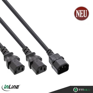 Netz-Y-Kabel, Kaltgeräte, 1x IEC-C14 auf 2x IEC-C13, 3m InLine - Bild 1 von 1