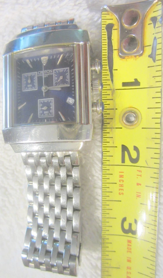 Reloj de pulsera 5 at, Croton Chronomaster para hombre esfera azul 165 pies 5, necesita batería nueva Foto 1 de 1