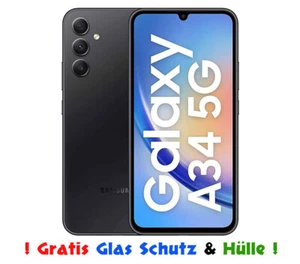 Samsung Galaxy A34 5G 128GB 6GB  48MP Android Handy Smartphone Schwarz Garantie - Bild 1 von 1