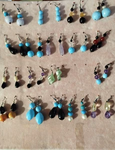 18 COPPIE DI ORECCHINI DONNA IN ARGENTO E PIETRE DURE-FONDI DI MAGAZZINO - Foto 1 di 6