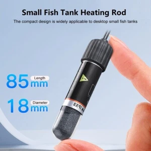 10W Mini Aquarium Fish Tank Heater USB Heating Rod Thermostat Heater Submersible - Picture 1 of 12