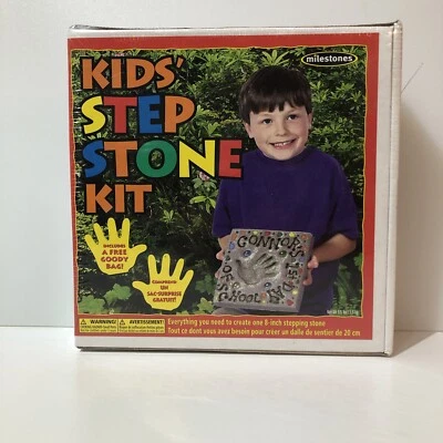 Kids’ Stepping Stone Kit Milestones Handprint Stone Gems Rainbow Rock  New - Image 1 of 4