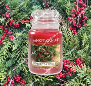 Yankee Candle - RED BERRY & CEDAR - 22oz - GREAT CHRISTMAS SCENT!! - Picture 1 of 6