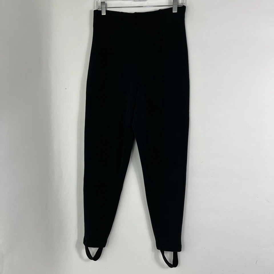 Vintage TapeMeasure Pants Women's Small Tall Black Stirrup Heavyweight Stretch - Image 1 of 4
