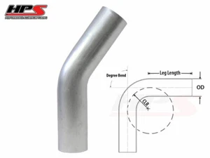 Tubo de codo de aluminio HPS 2,5" 63 mm OD 35 grados curva 6061 calibre 16 4" CLR - Imagen 1 de 1