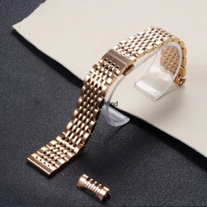 Watch Band Replacement Bracelet Strap Solid Curved Straight Stainless Steel - Picture 1 of 14