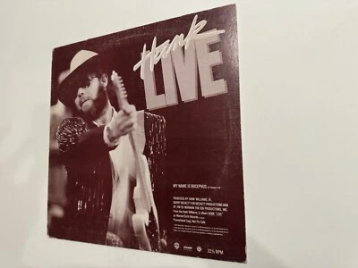 Hank Williams Jr Hank Live Promo Single My Name Is Bocephus Vinyl LP EX/NM 1987 - Image 1 of 4